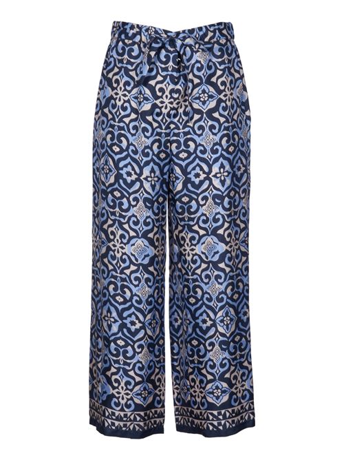 Wide trousers in printed silk S MAX MARA | 2419131223600001